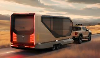 Ford pick-up towing Pininfarina AI Transformer Home Trailer 